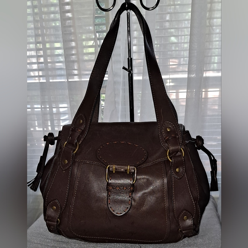 Wilson's Leather Drawstrings Buckle Satchel Handbag